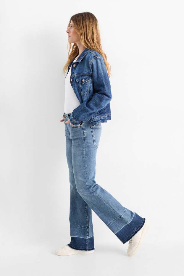 Women - Flared jeans - mid-rise waist - LYCRA® - blue denim