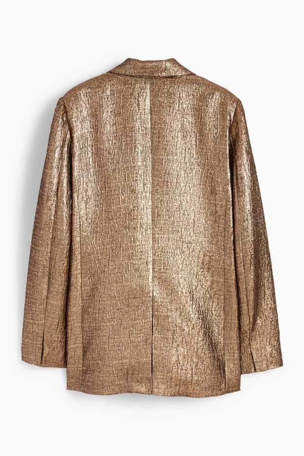 Donna - Blazer lungo - relaxed fit - brillante - bronzo