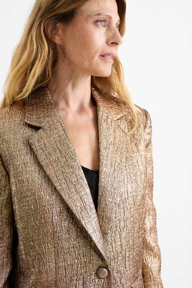 Donna - Blazer lungo - relaxed fit - brillante - bronzo