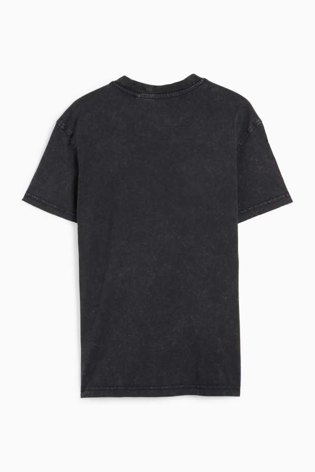 Children Boys - Skateboarder skeleton - short sleeve T-shirt - black
