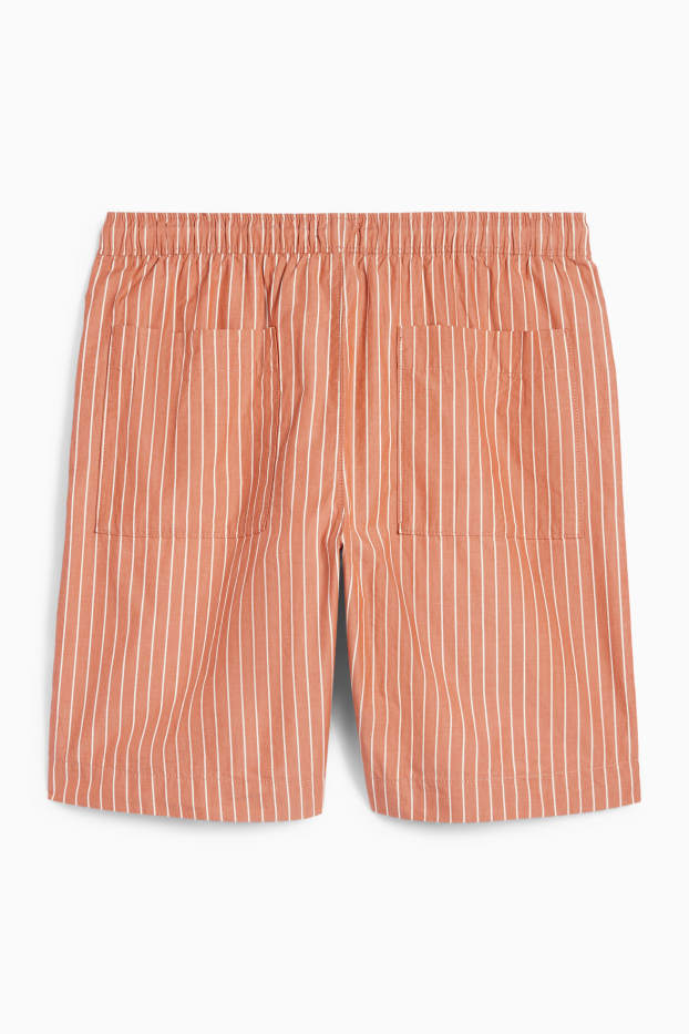 Hommes - Short - à rayures - marron