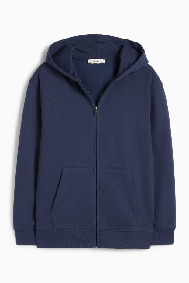 Kinder Jungen - Sweatjacke mit Kapuze - dunkelblau