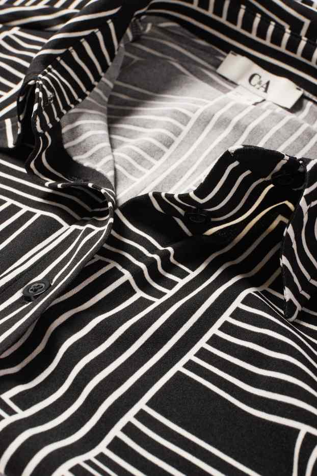 Damen - Bluse - gemustert - schwarz / weiss