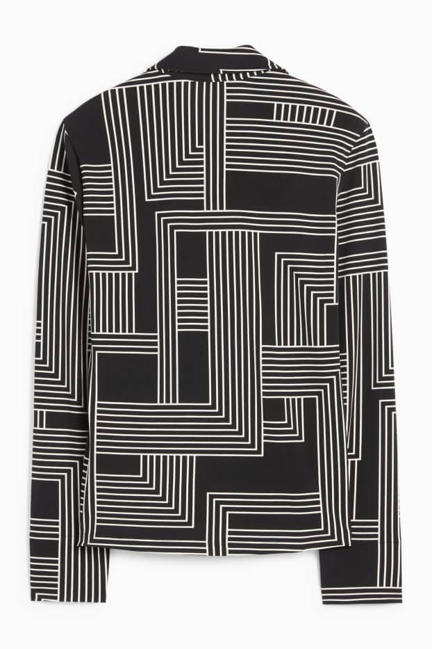 Damen - Bluse - gemustert - schwarz / weiss