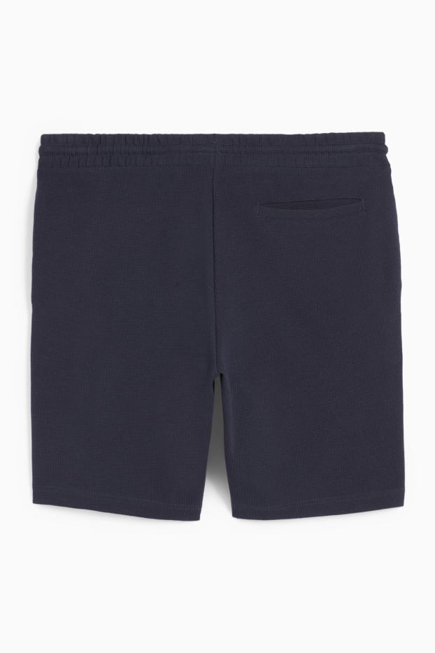 Home - Pantalons curts de xandall - texturats - blau fosc
