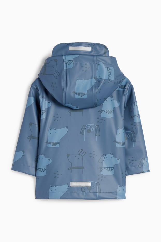 Baby: jongens - Hond - baby-regenjas met capuchon - waterdicht - blauw