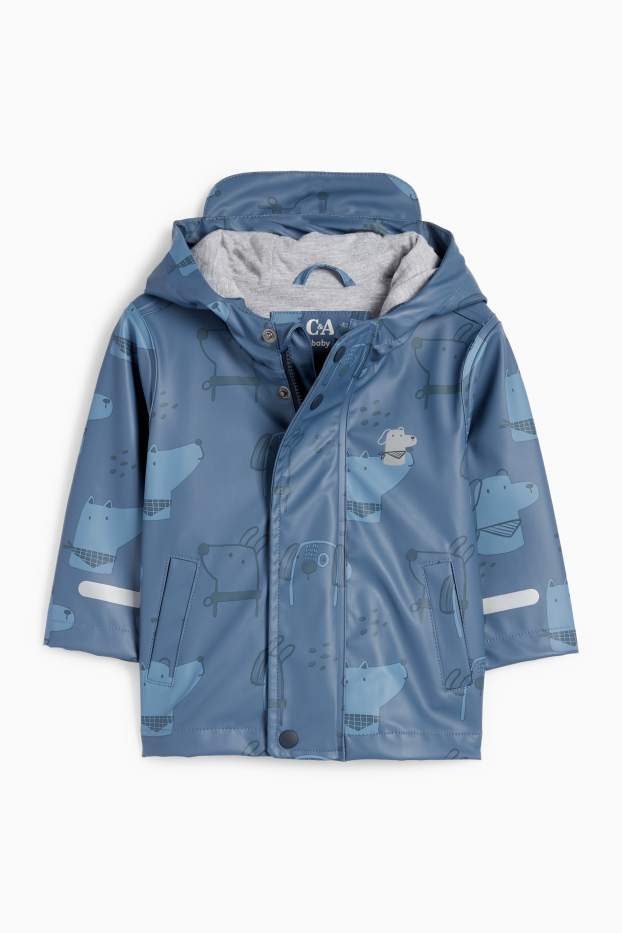 Baby: jongens - Hond - baby-regenjas met capuchon - waterdicht - blauw