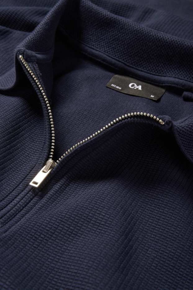 Herren - Poloshirt - Regular Fit - strukturiert - dunkelblau