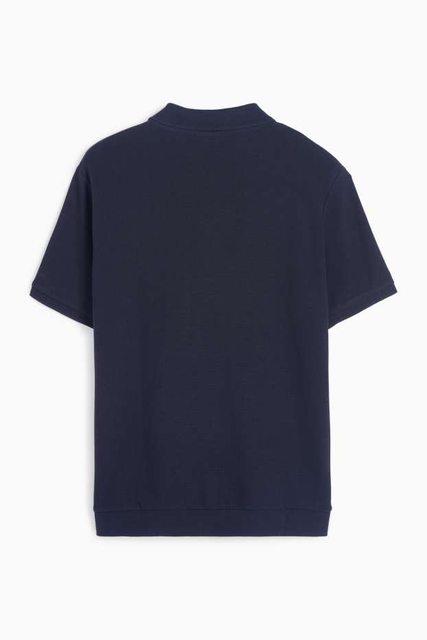 Herren - Poloshirt - Regular Fit - strukturiert - dunkelblau