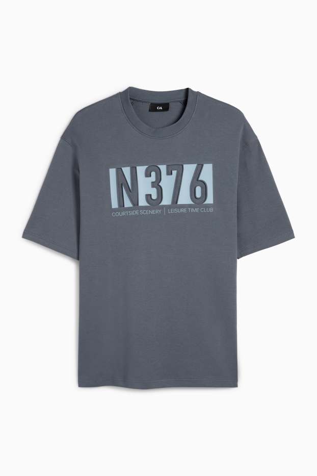 Hommes - T-shirt - relaxed fit - gris foncé