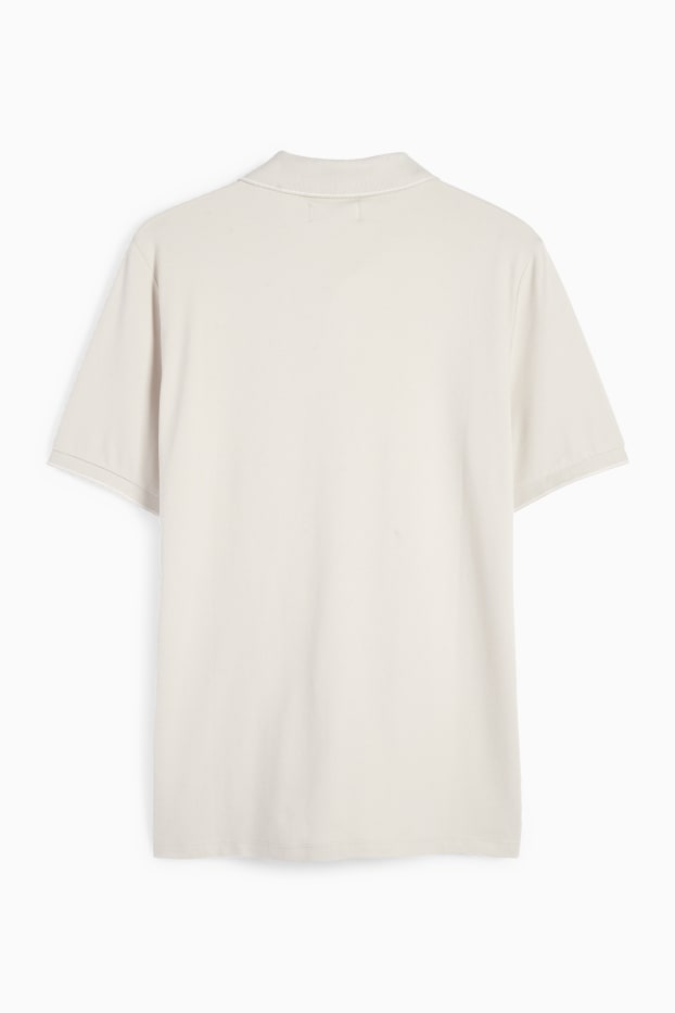 Hommes - Polo - slim fit - beige clair