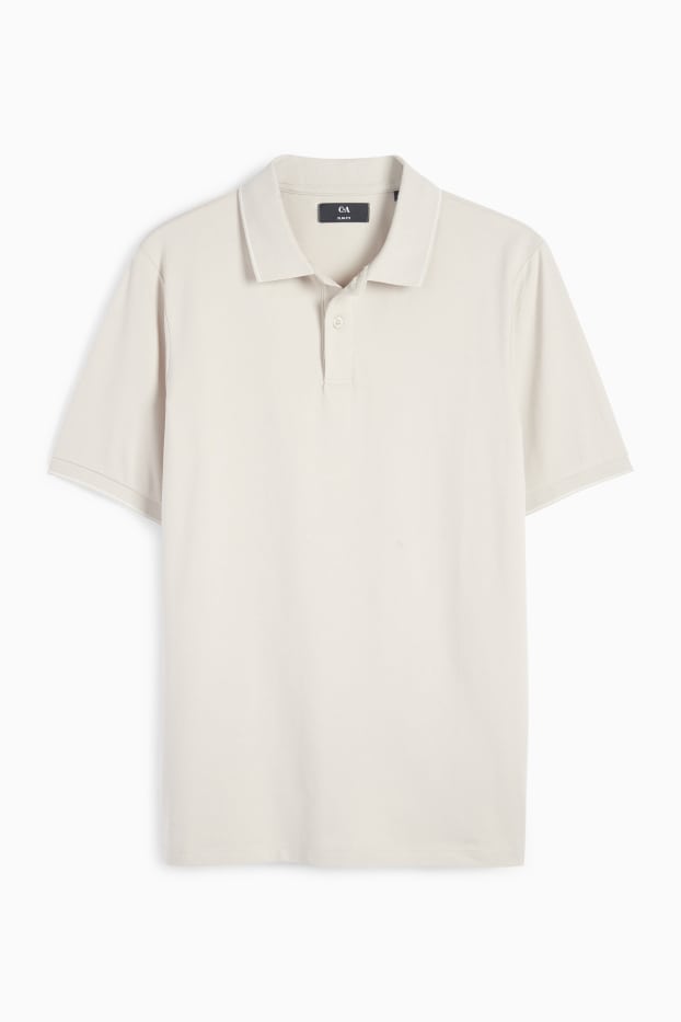 Hommes - Polo - slim fit - beige clair