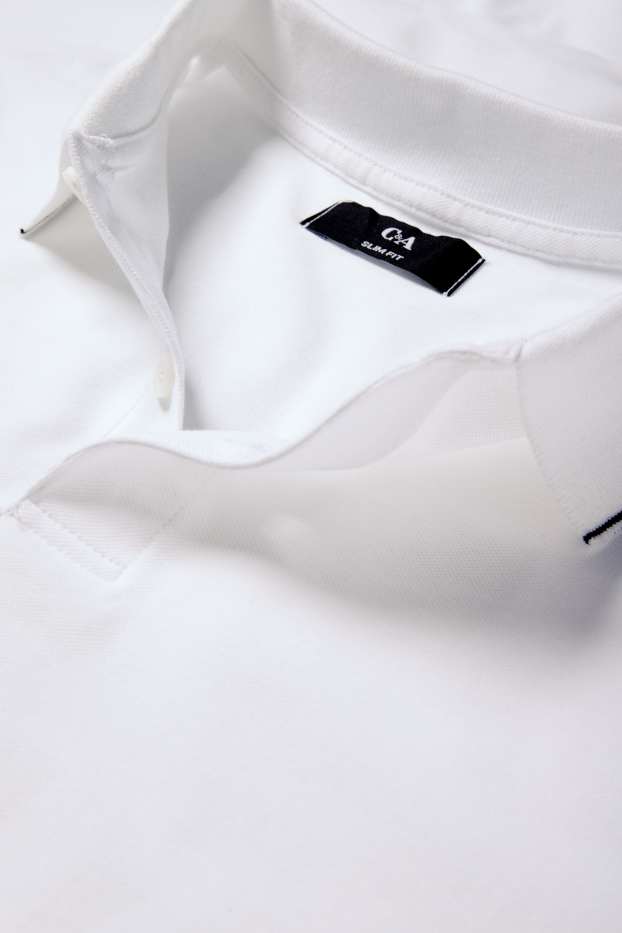 Bărbați - Tricou polo - slim fit - alb