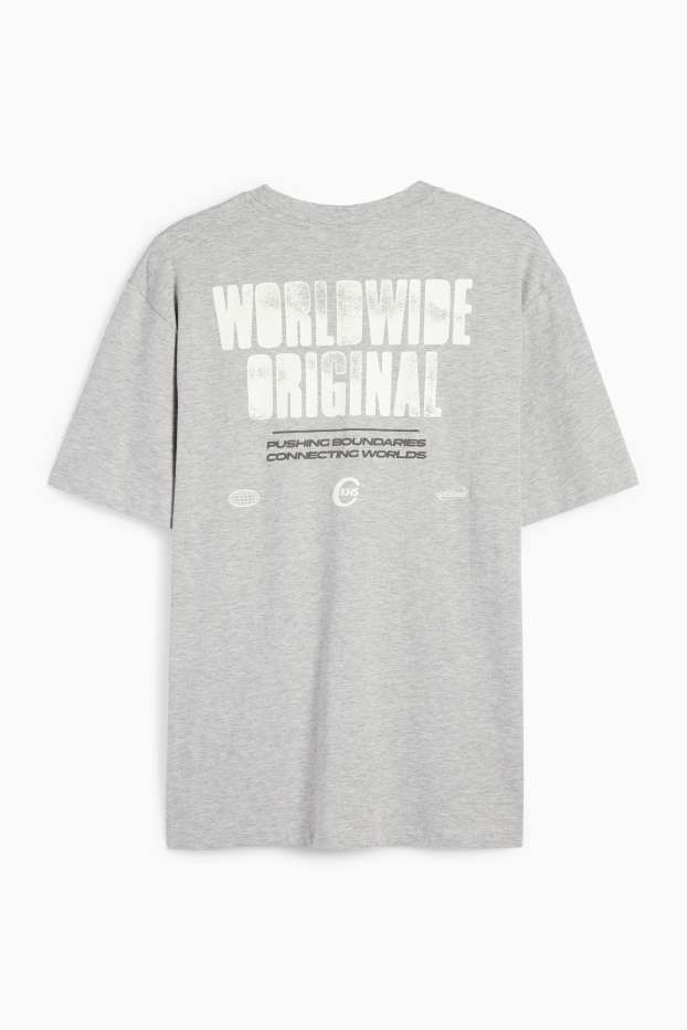 Hommes - T-shirt - relaxed fit - gris clair chiné