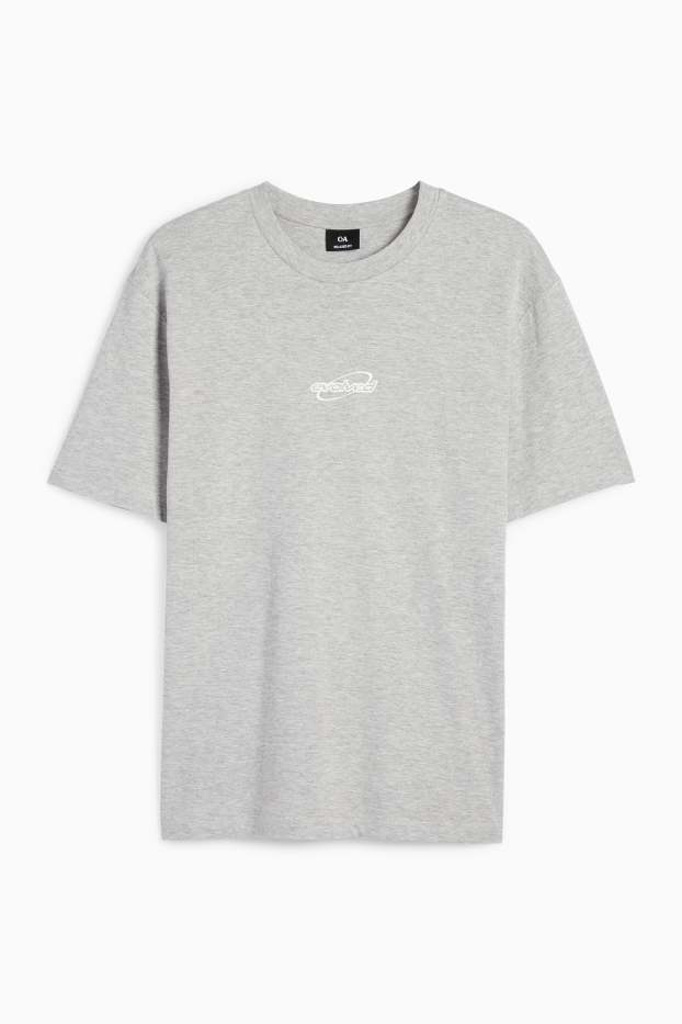 Hommes - T-shirt - relaxed fit - gris clair chiné