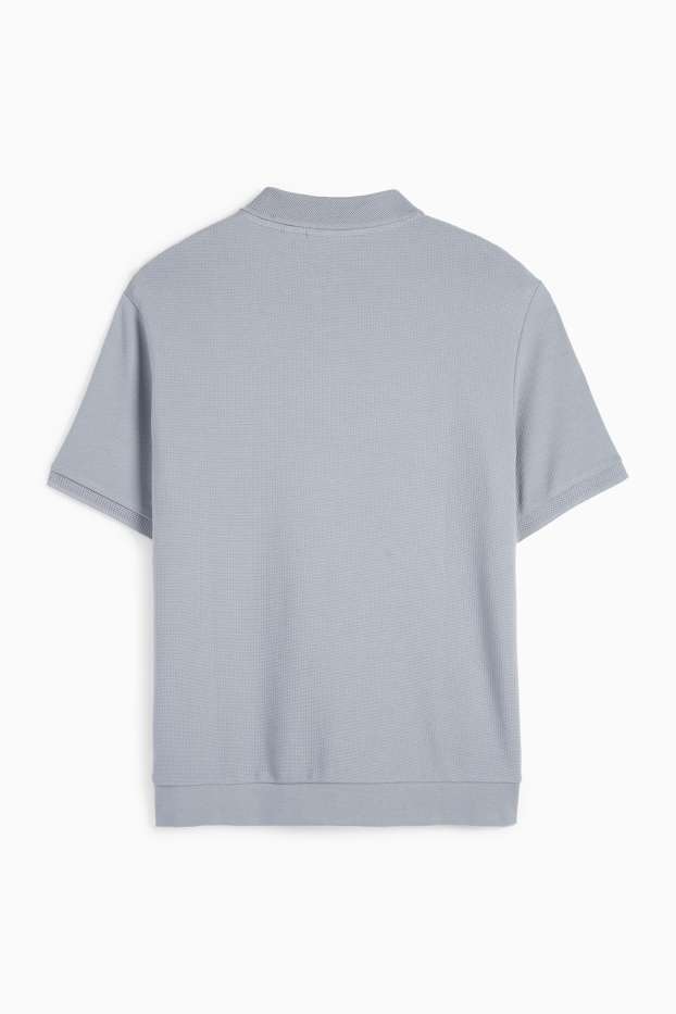 Herren - Poloshirt - Regular Fit - strukturiert - hellblau