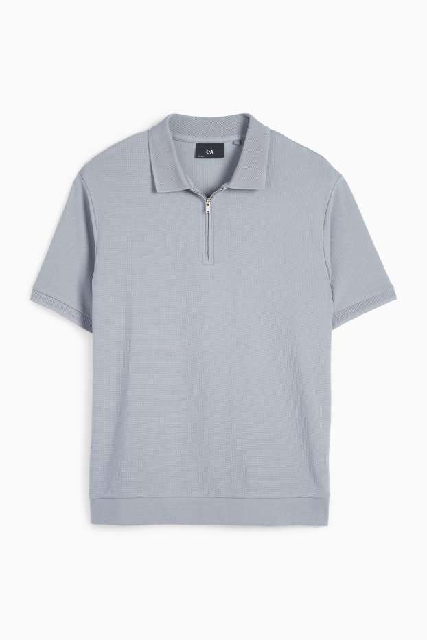 Herren - Poloshirt - Regular Fit - strukturiert - hellblau
