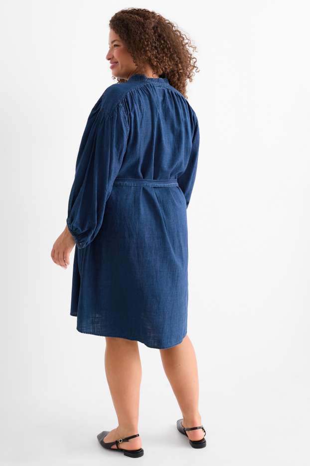 Women - Denim shirt dress - blue denim