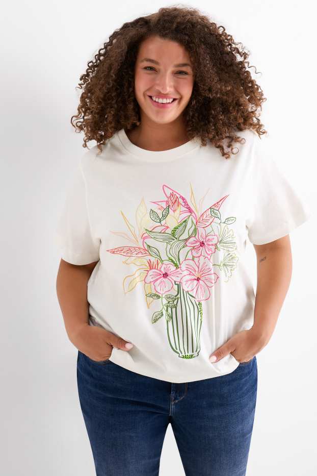 Dona - Samarreta de màniga curta - regular fit - blanc