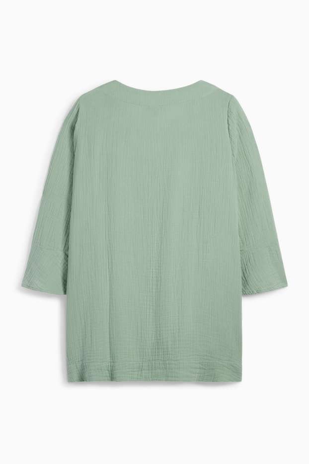 Femmes - Chemisier en gaze de coton - vert