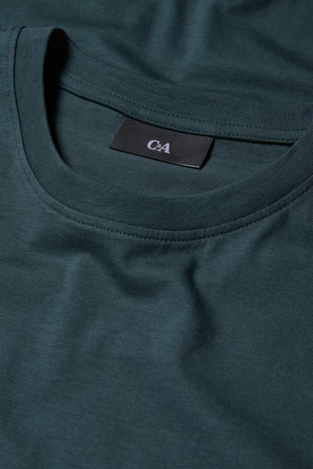 Heren - T-shirt - regular fit - donkergroen