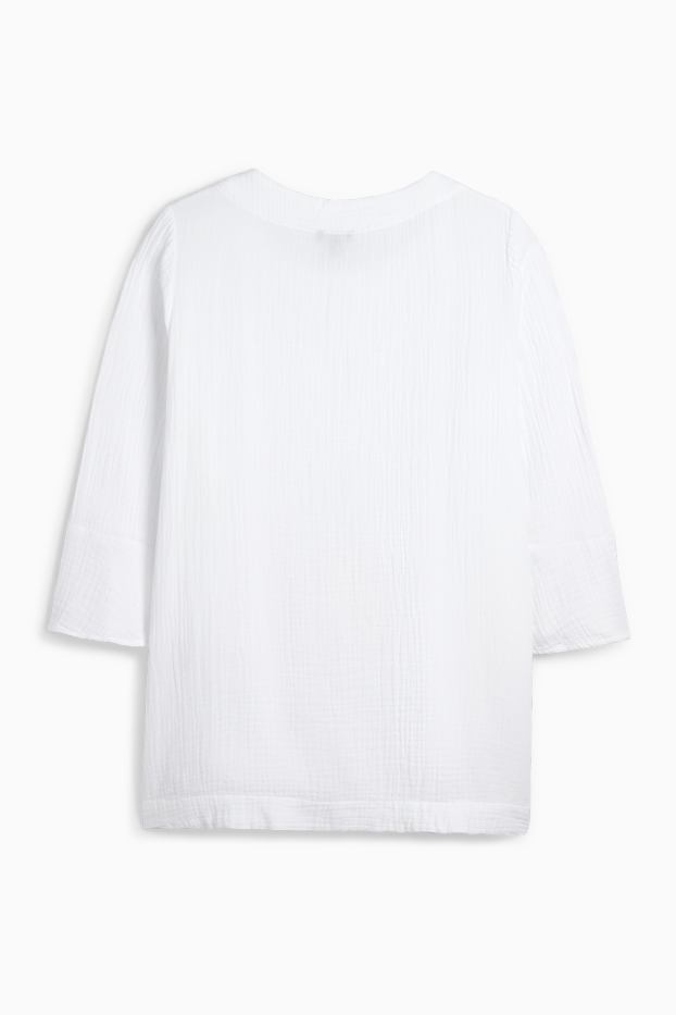 Donna - Blusa di mussola - bianco