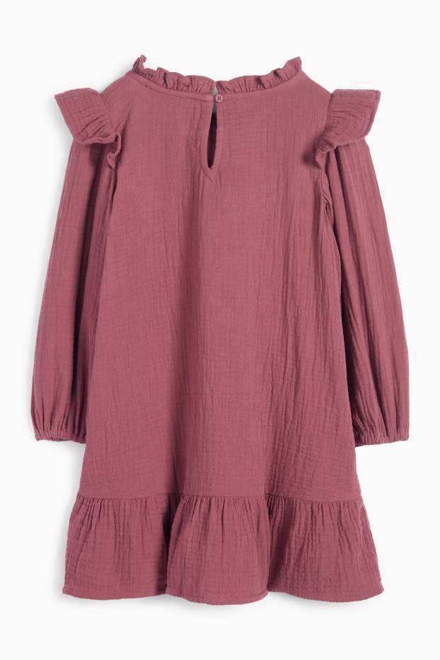 Enfants filles - Robe en mousseline - bordeaux