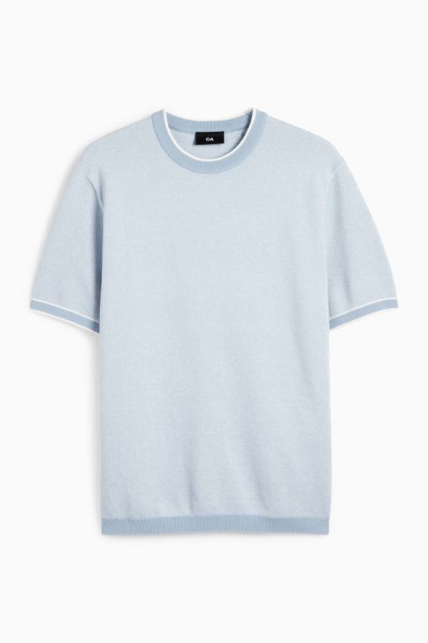 Uomo - Maglione - maniche corte - azzurro