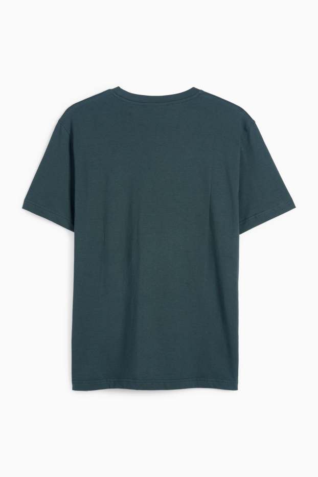 Heren - T-shirt - regular fit - donkergroen