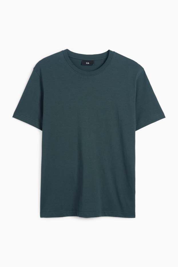 Heren - T-shirt - regular fit - donkergroen