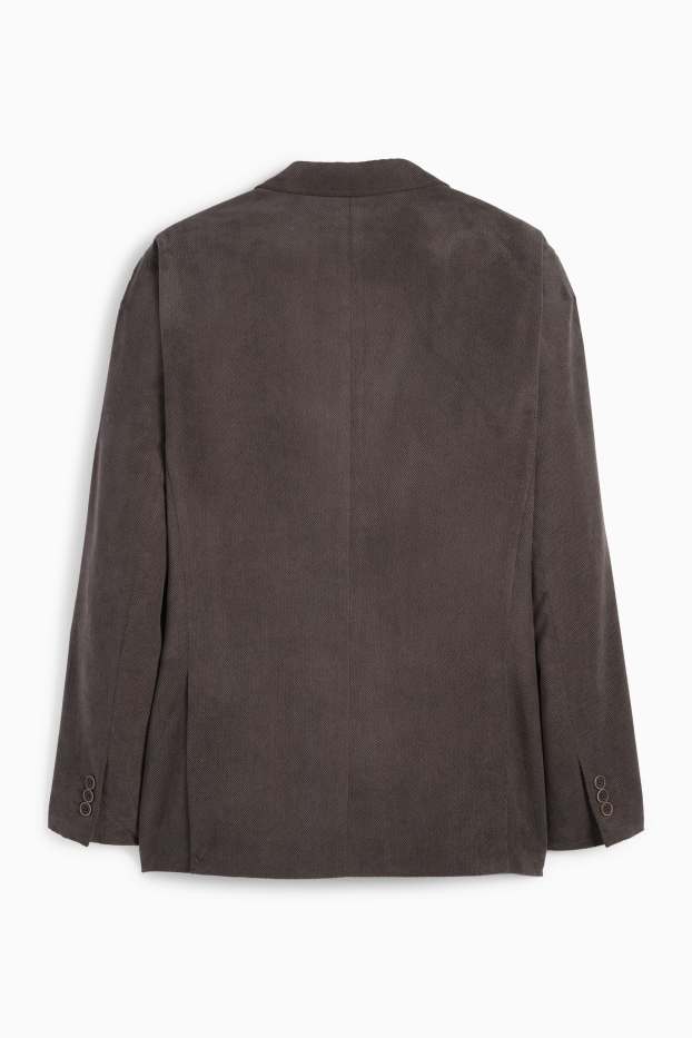 Pánské - Sako - regular fit - strukturované - tmavošedá