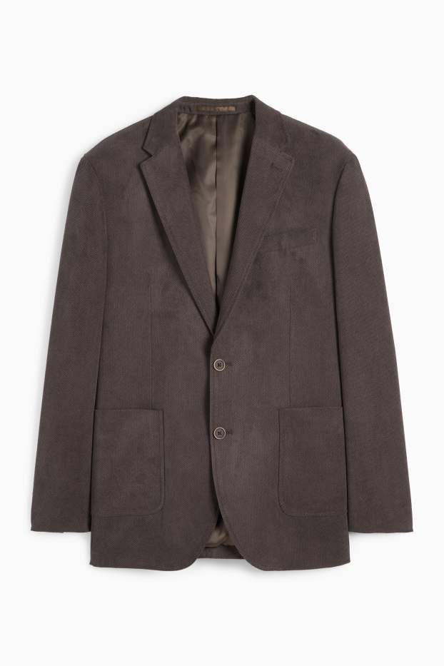 Pánské - Sako - regular fit - strukturované - tmavošedá