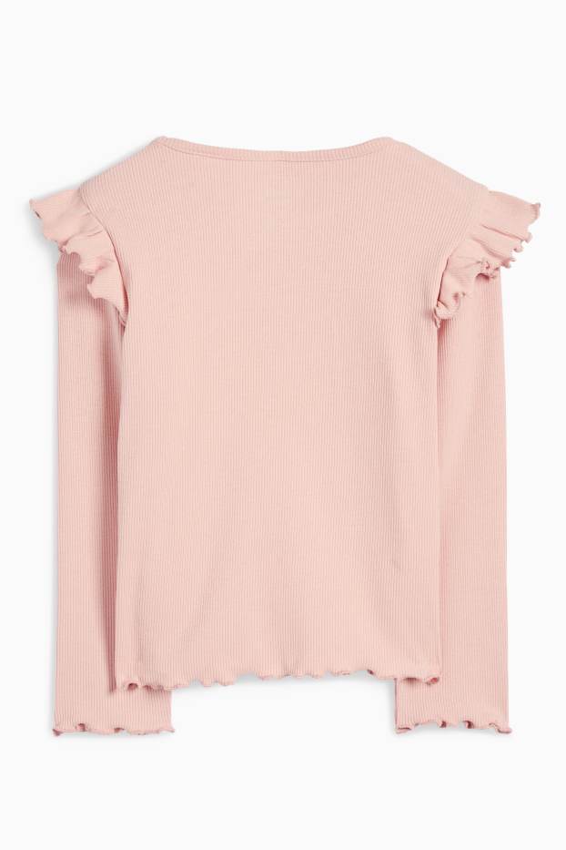 Kinder Mädchen - Aristocats - Langarmshirt - gerippt - dunkelrosa
