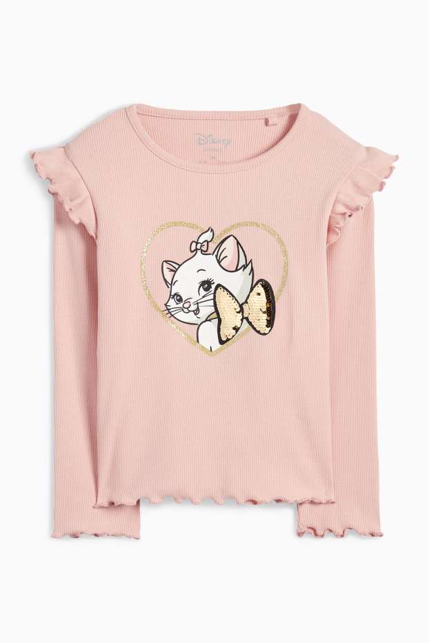 Kinder Mädchen - Aristocats - Langarmshirt - gerippt - dunkelrosa