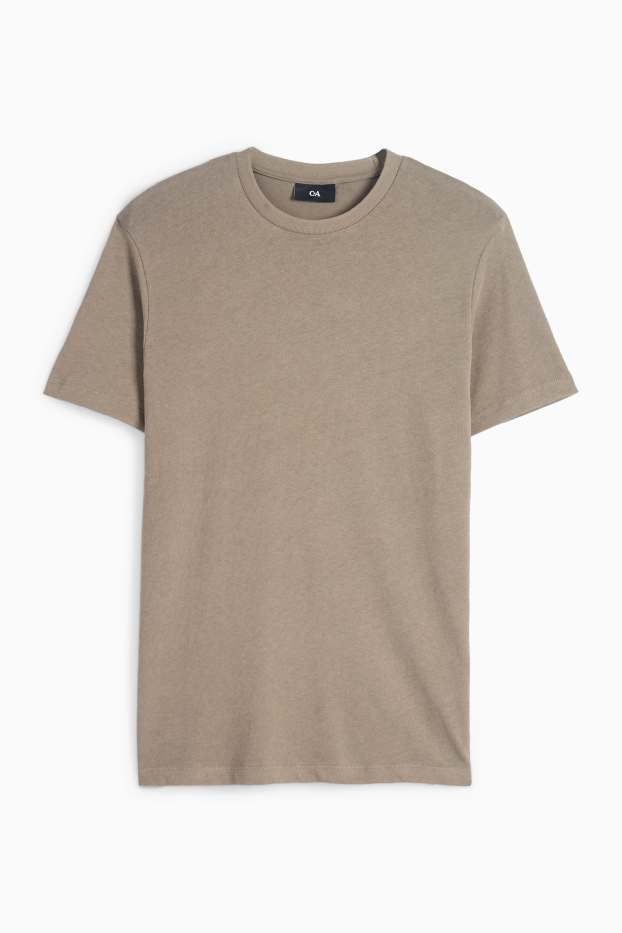 Hommes - T-shirt - regular fit - taupe