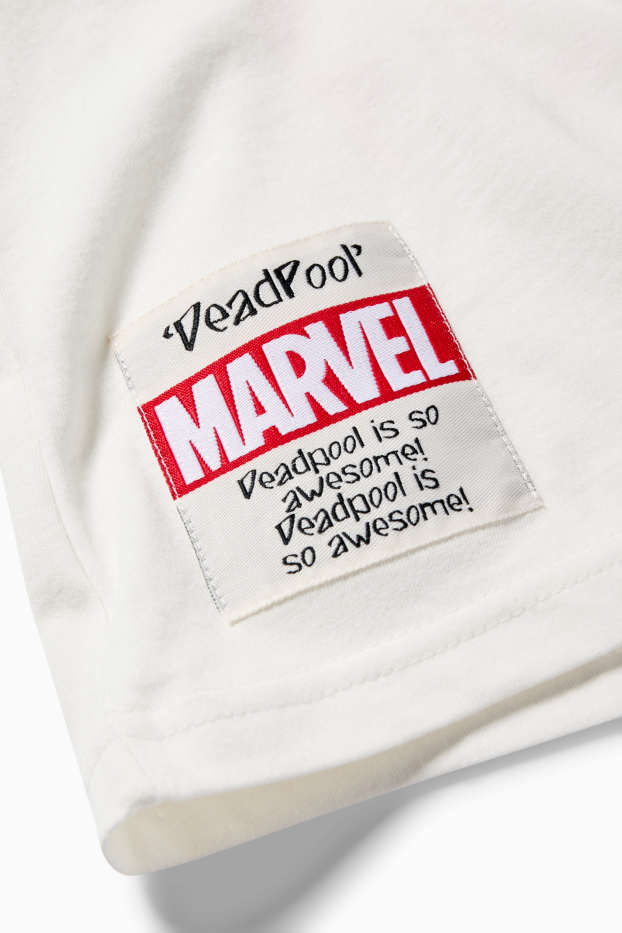 Kinder Buben - Deadpool - Kurzarmshirt - cremeweiß