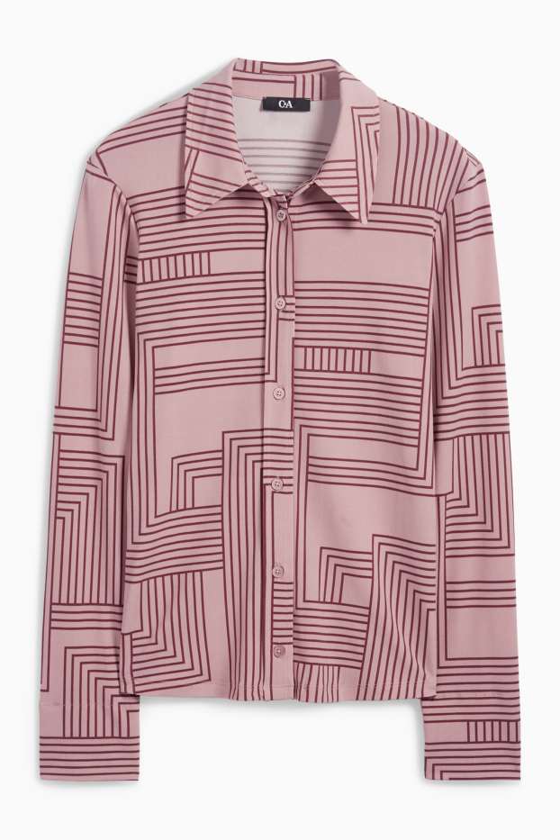 Women - Blouse - patterned - pink