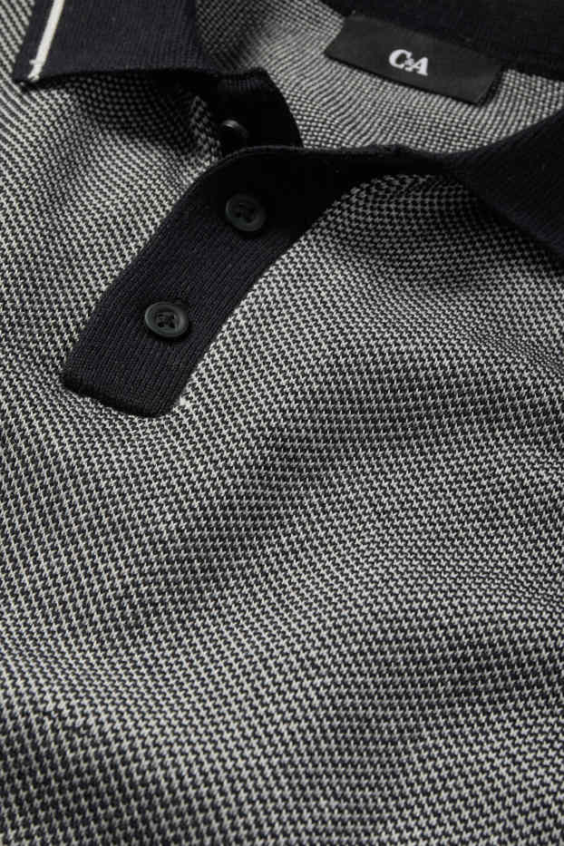 Herren - Strick-Poloshirt - Regular Fit - grau