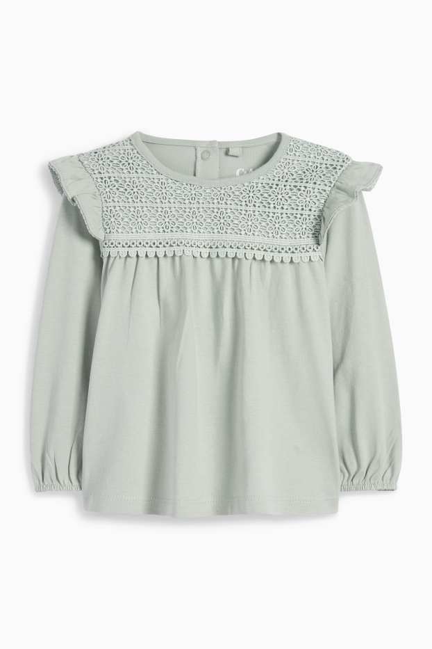 Baby Mädchen - Blümchen - Baby-Outfit - 3 teilig - mintgrün