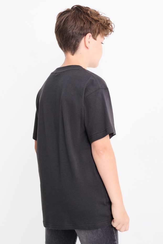 Kinder Buben - Skateboard - Kurzarmshirt - schwarz