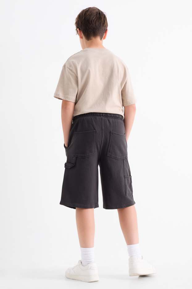 Enfants garçons - Short en molleton - gris foncé