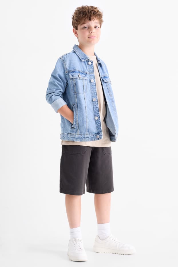 Enfants garçons - Short en molleton - gris foncé