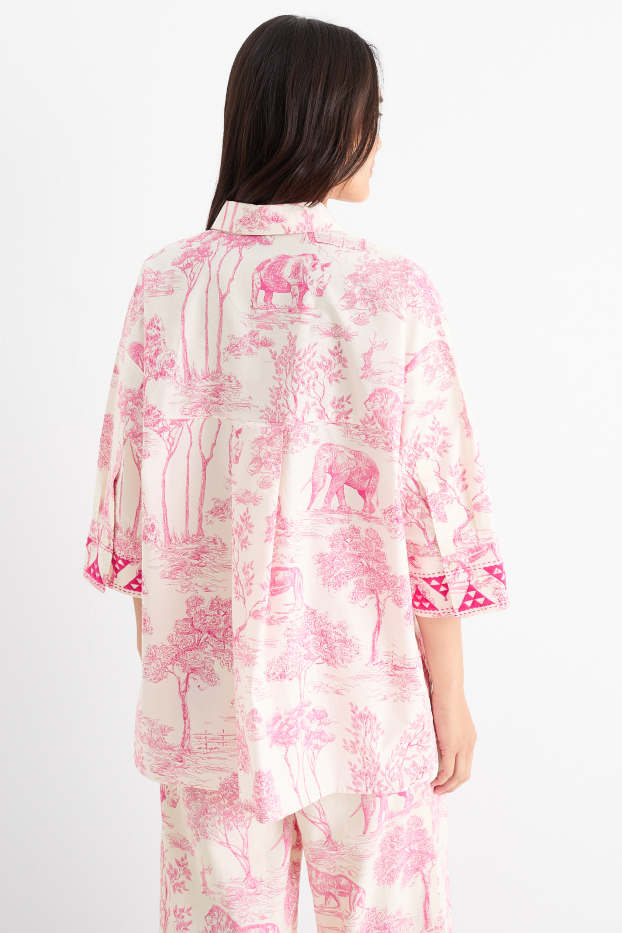 Femmes - Rangsutra x C&A - chemisier - blanc / rose