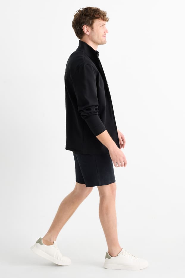 Bărbați - Pantaloni scurți - reiați - negru