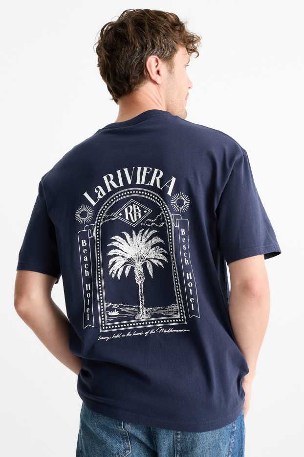 Uomo - T-shirt - relaxed fit - blu scuro