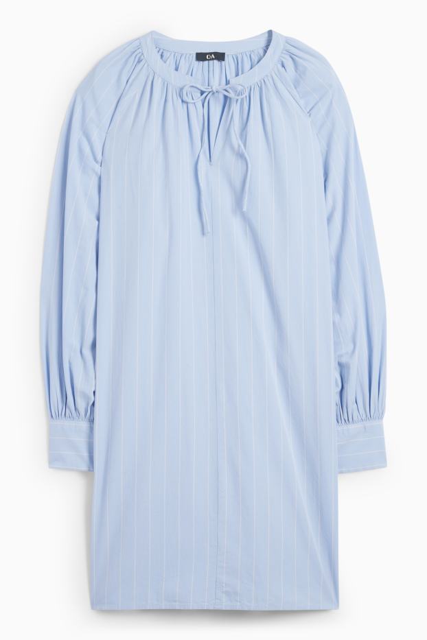 Femmes - Robe-chemisier - à rayures - bleu clair