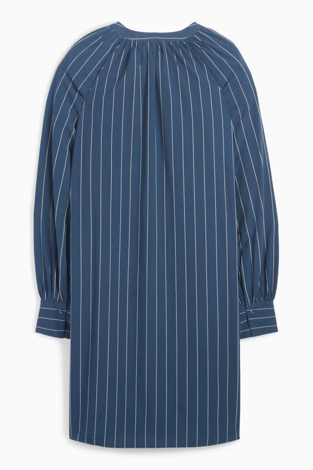 Femmes - Robe-chemisier - à rayures - bleu foncé