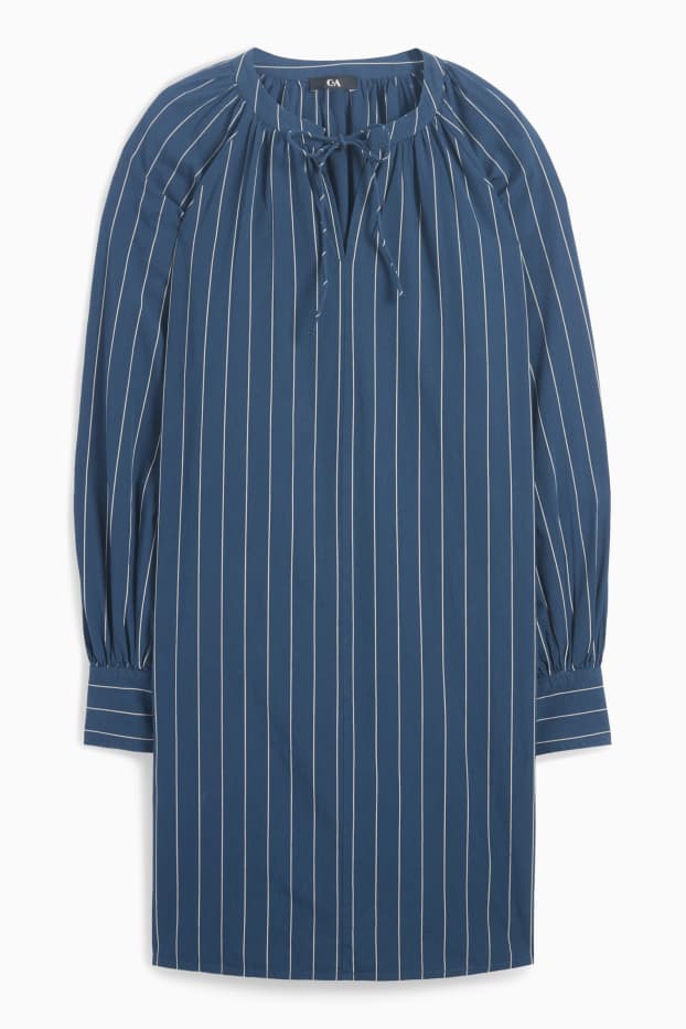 Femmes - Robe-chemisier - à rayures - bleu foncé