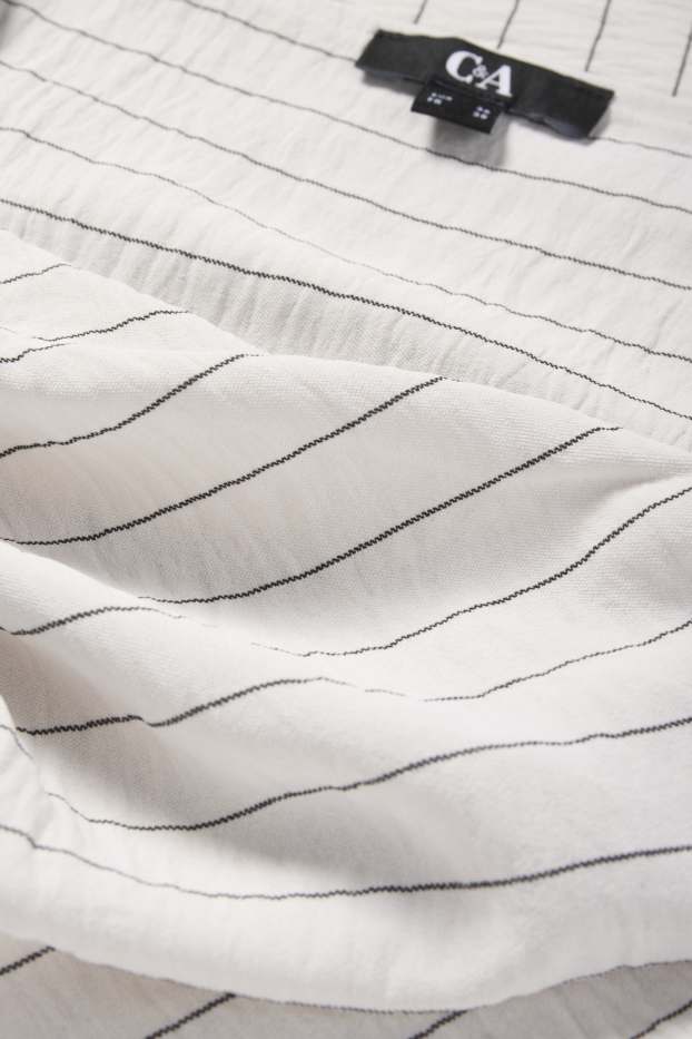 Dames - Blousetop - gestreept - zwart / wit