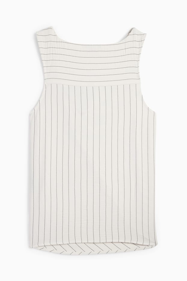 Dames - Blousetop - gestreept - zwart / wit